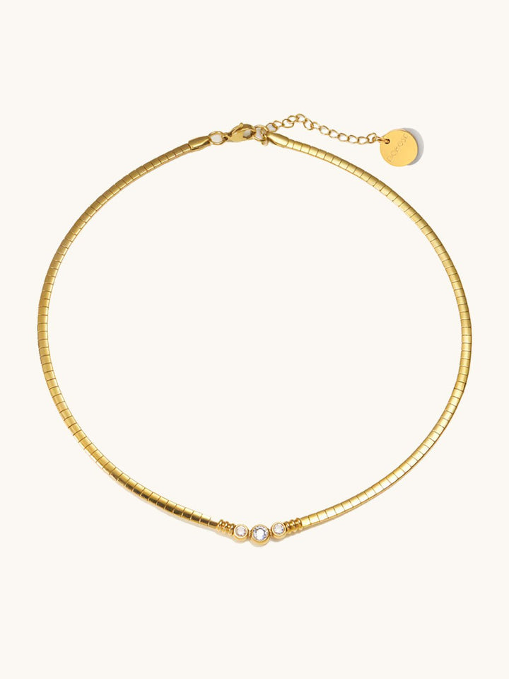 Flat Snake Choker Kette Gold Silber Necklace