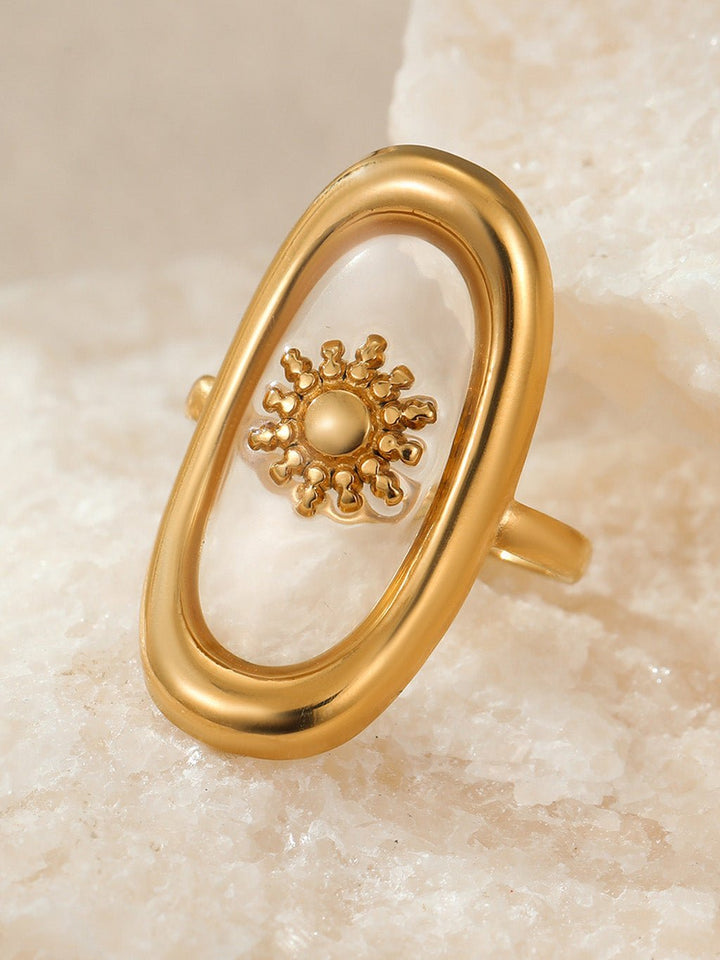 Floating Sun Ring Gold
