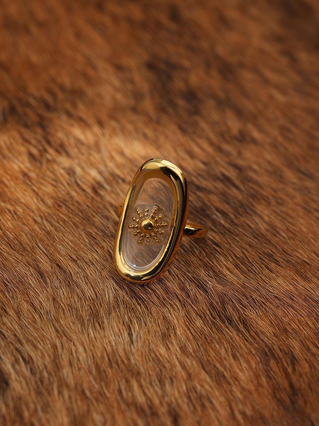 Floating Sun Ring Gold