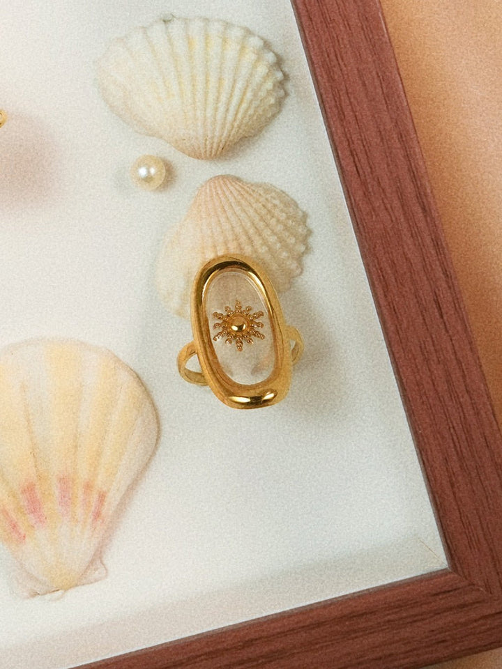 Floating Sun Ring Gold