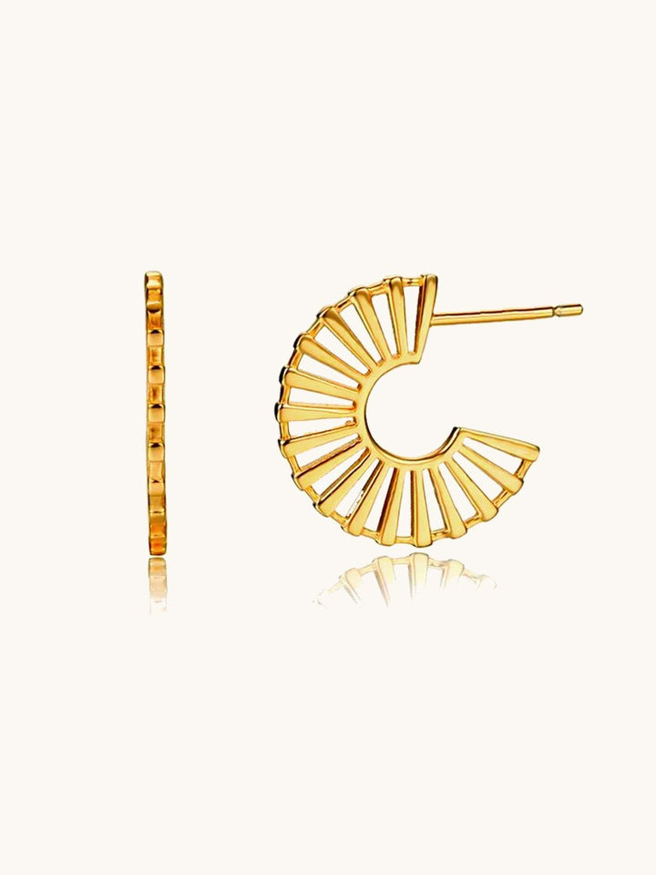 Gestreifte Ohrringe Gold