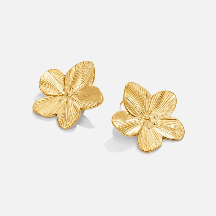 Gold flower earrings