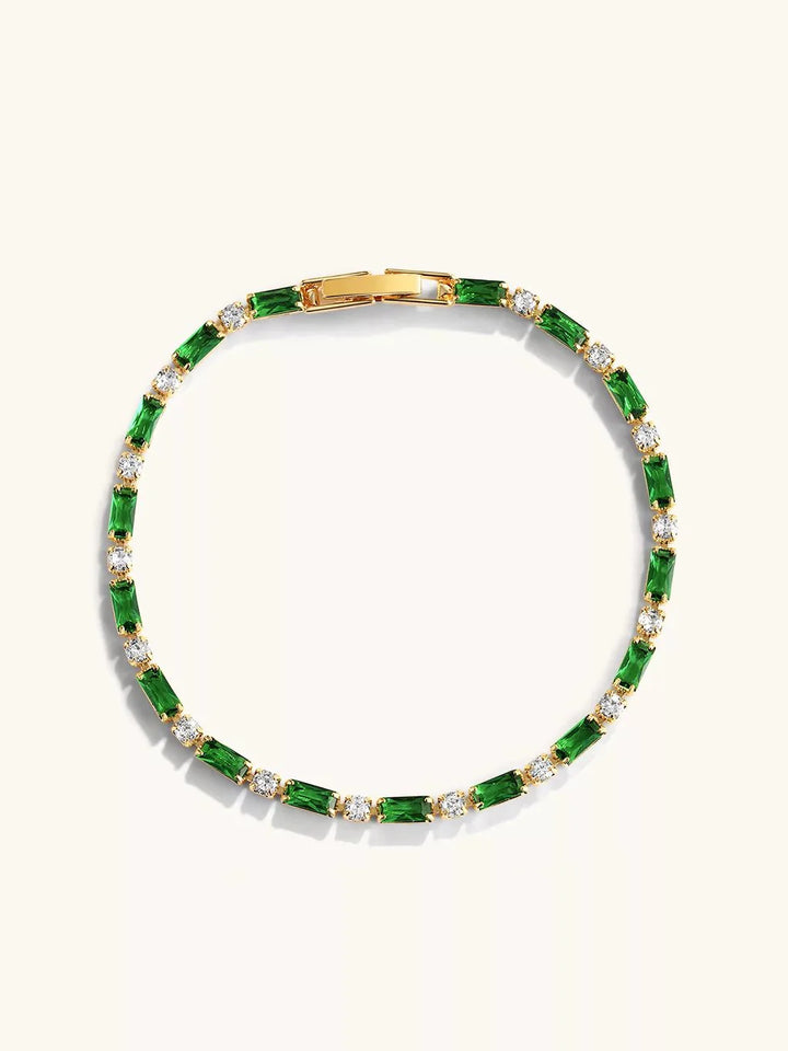 Green Tennis Armband Gold