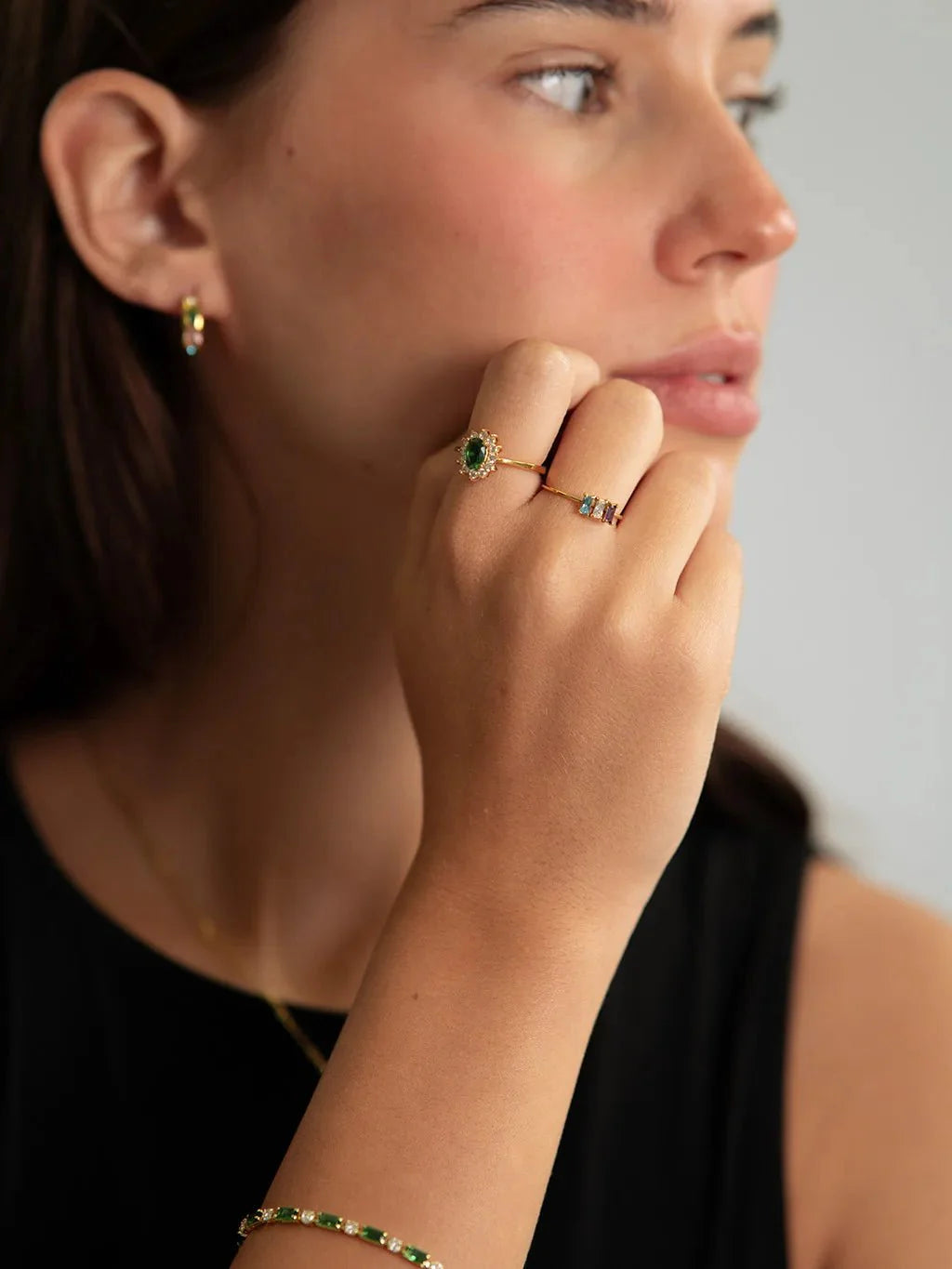 Green Vintage Ring Gold