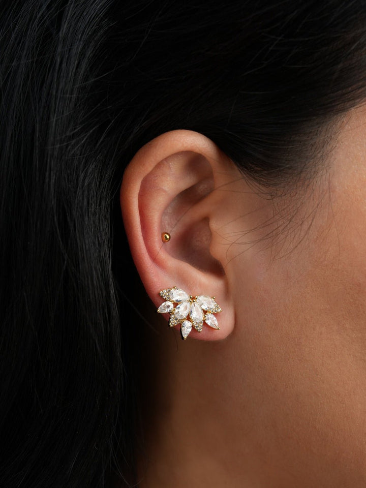 Half Flower Ohrringe Gold