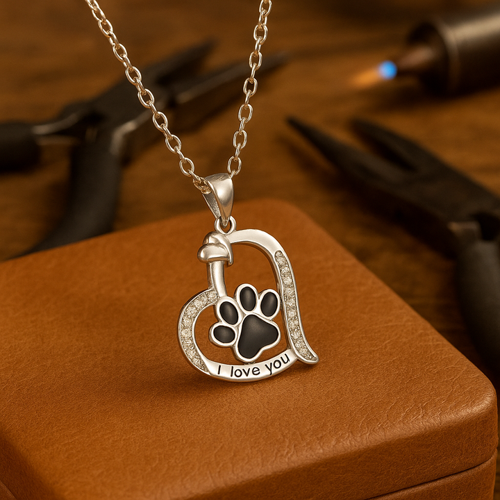 Heartfelt Paw Print Pendant Necklace