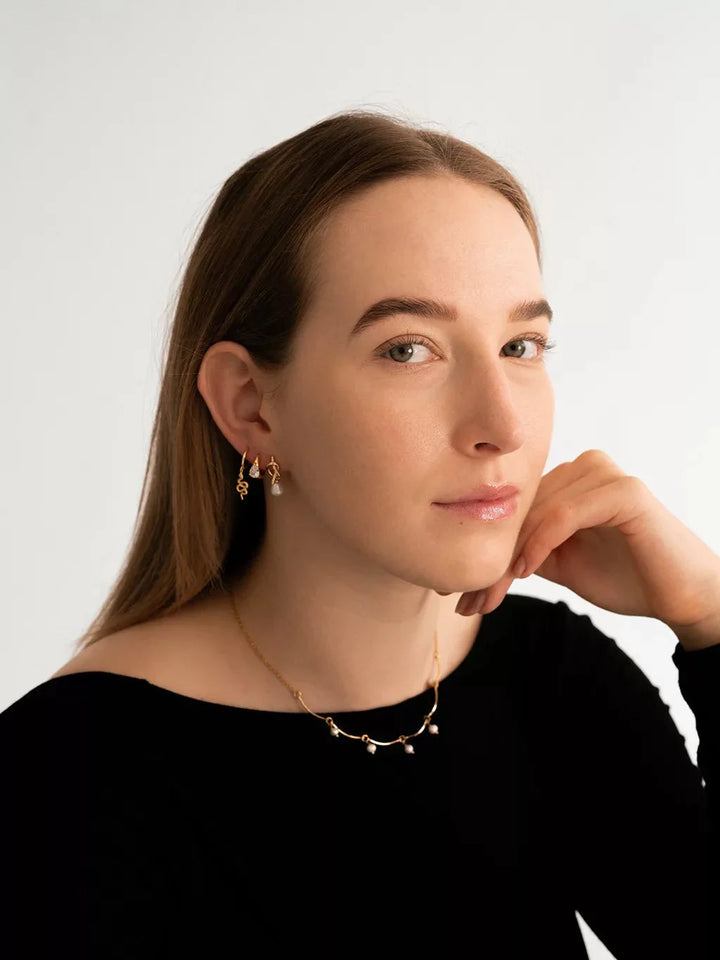 Knot Pearl Ohrringe Gold