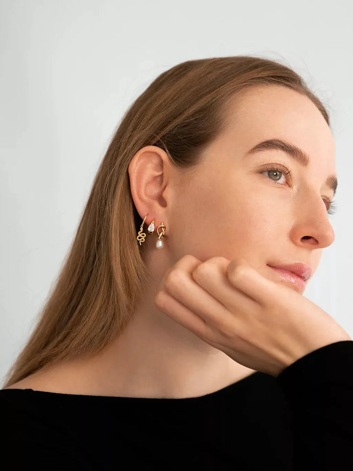 Knot Pearl Ohrringe Gold