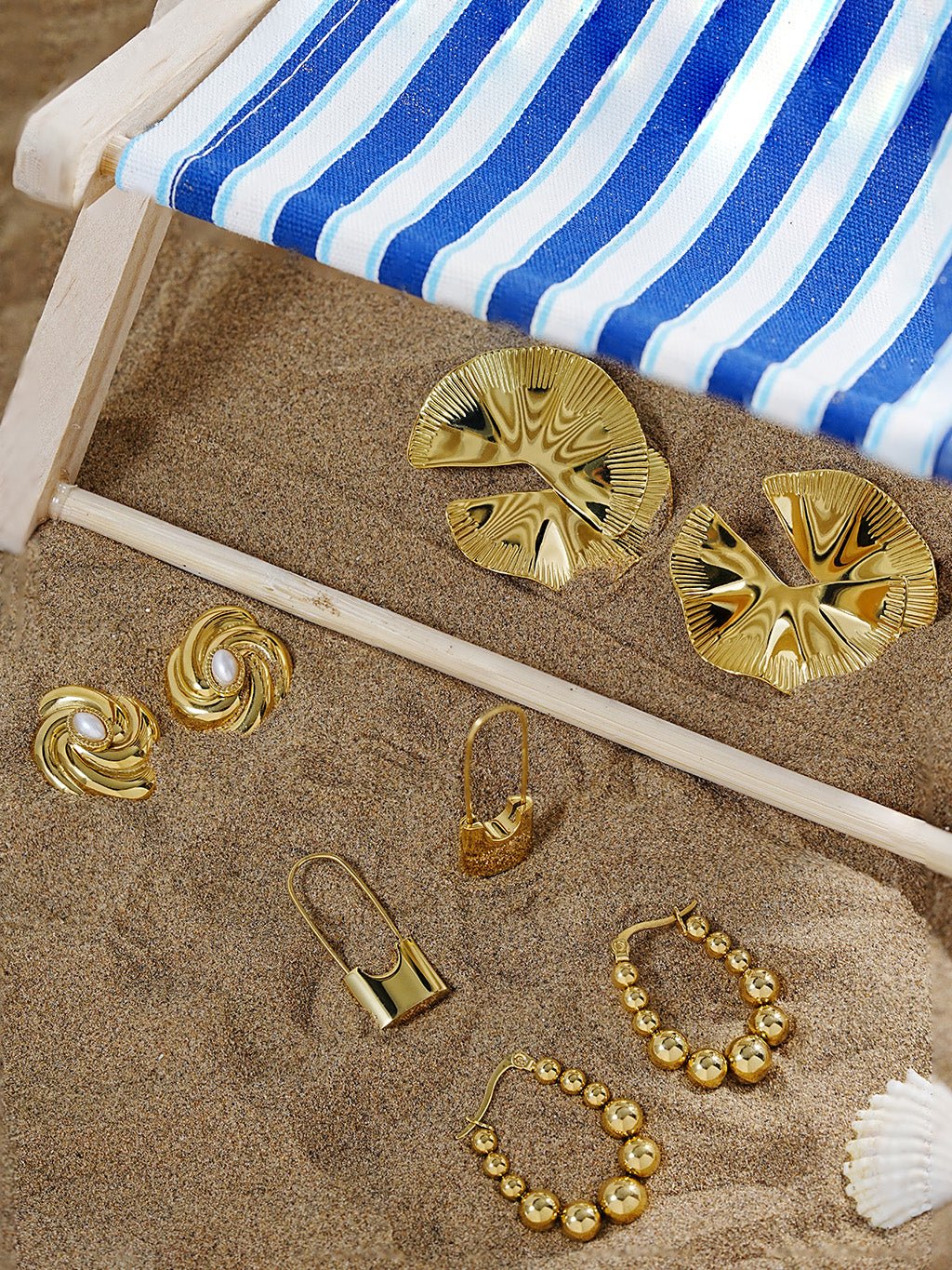 Big Wave Ohrringe Gold