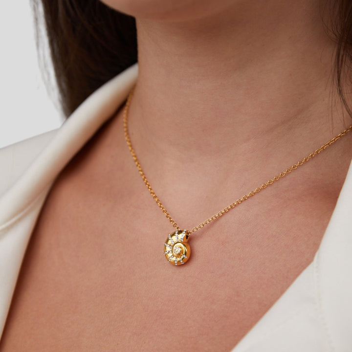 Lucy Crystal Shell Pendant Necklace