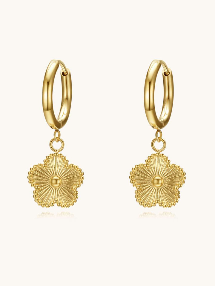 Lucky Flower Hoop Ohrringe Gold