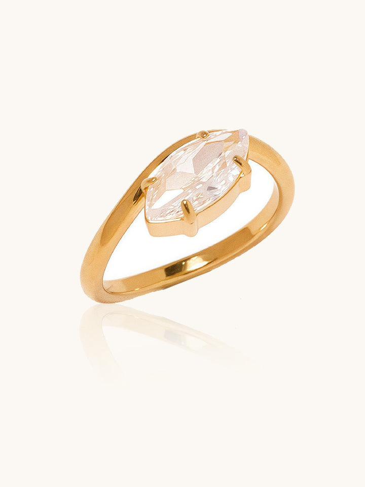 Marquise Wave Zirkonia-Ring Gold