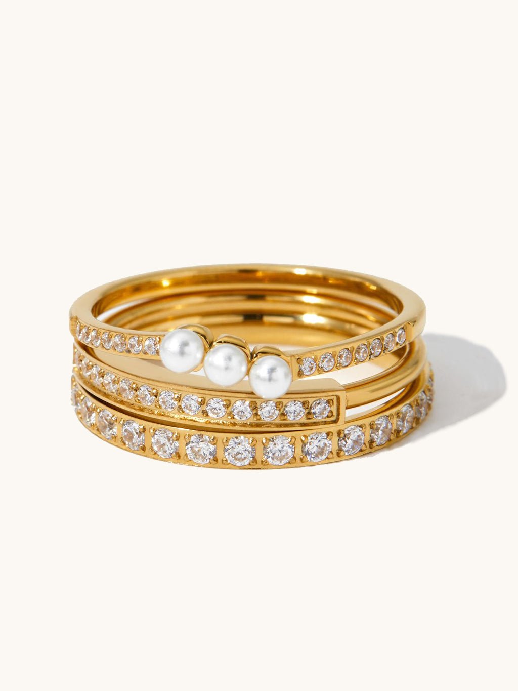 Silent Elegance Pearl Ring Gold