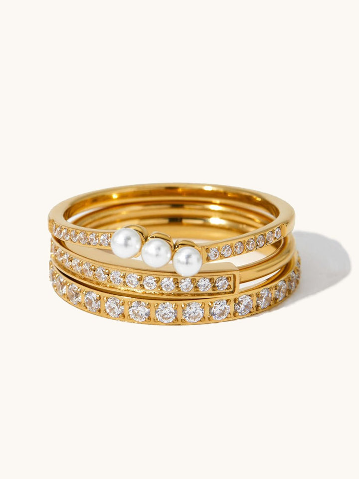 Silent Elegance Pearl Ring Gold