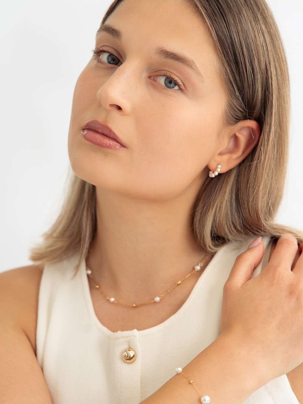 Mini Pearl Kette Gold