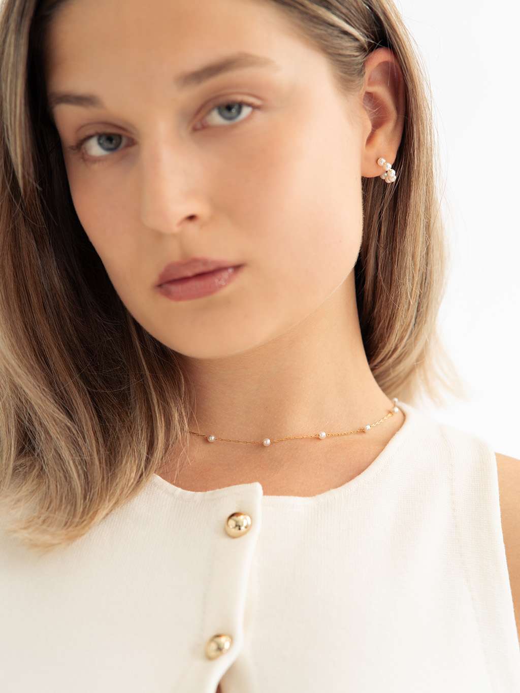 Mini Pearl Kette Gold