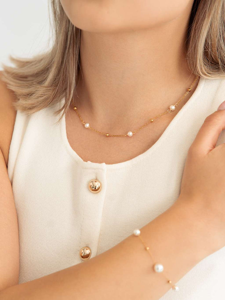 Mini Pearl Kette Gold
