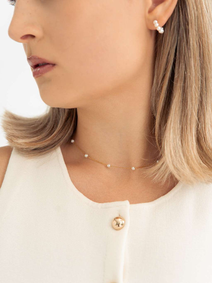 Mini Pearl Kette Gold