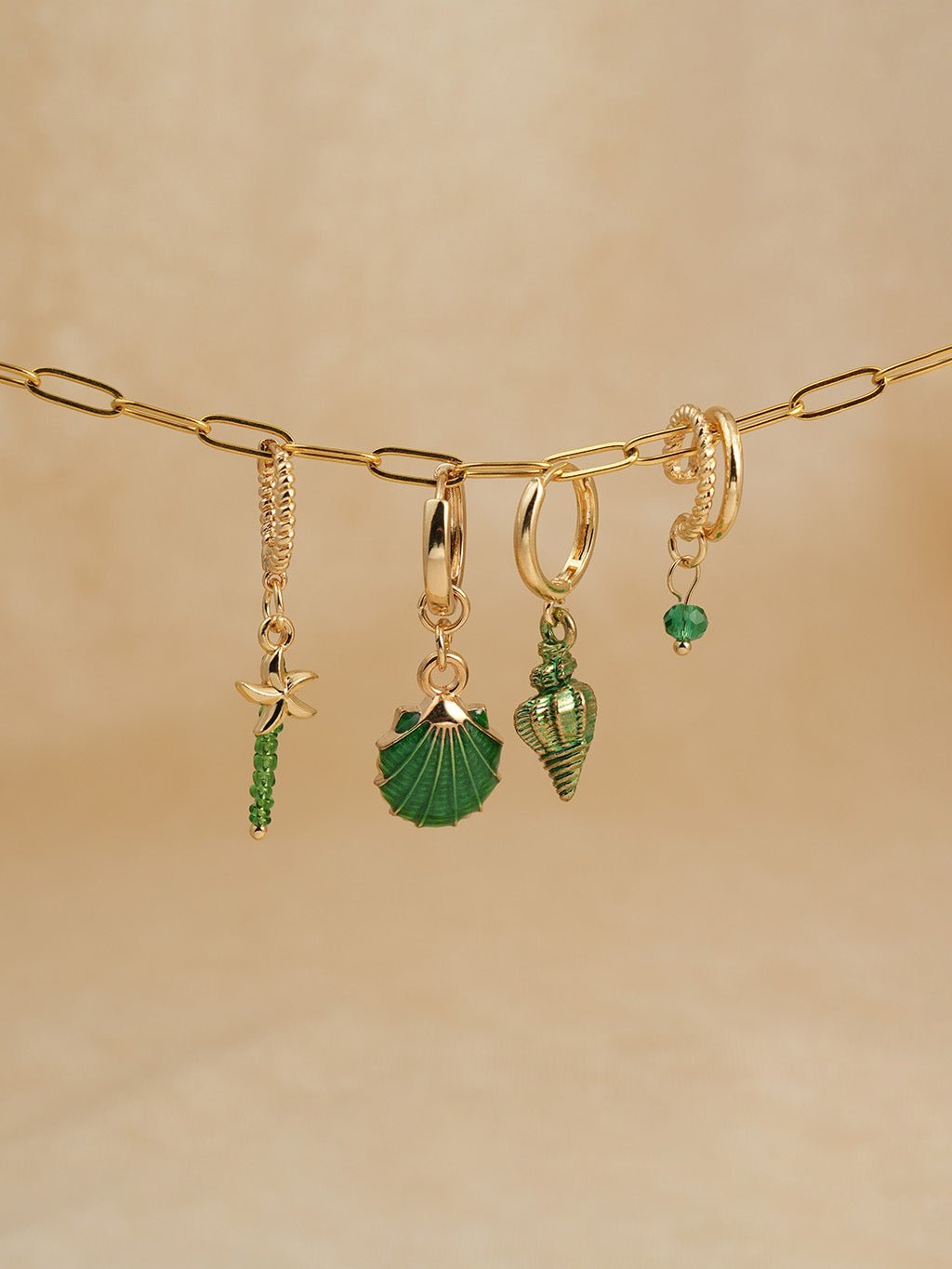 Muschel-Seestern-Ohrhänger, vierteiliges Set