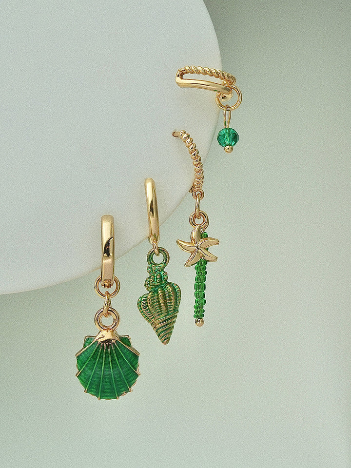 Muschel-Seestern-Ohrhänger, vierteiliges Set