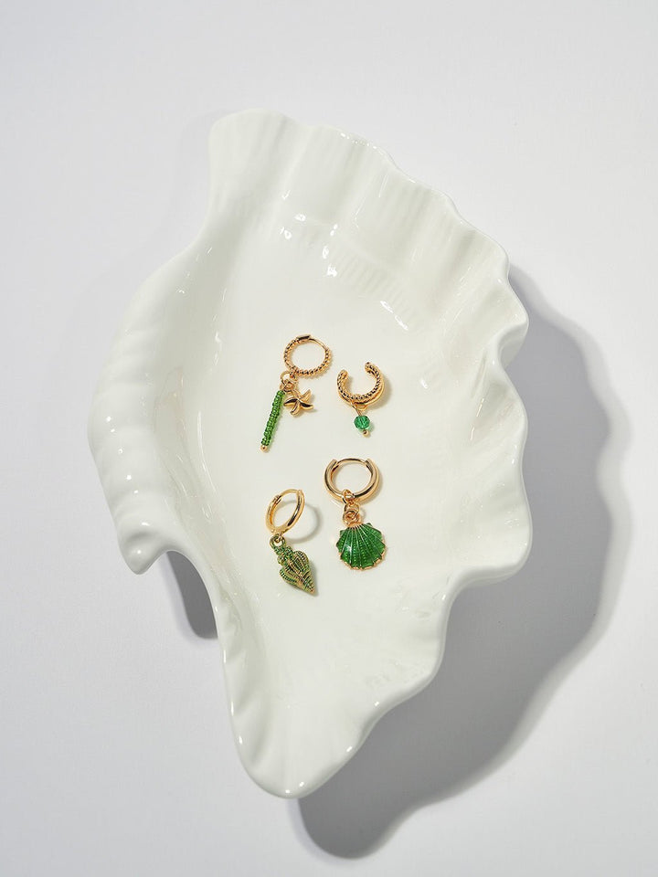 Muschel-Seestern-Ohrhänger, vierteiliges Set