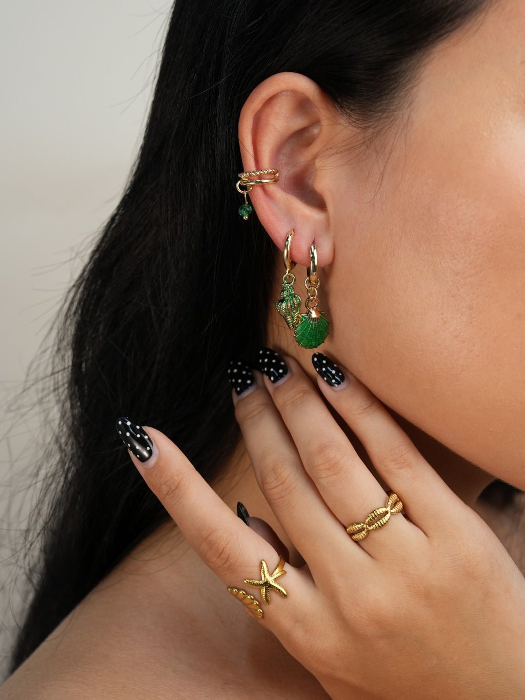 Muschel-Seestern-Ohrhänger, vierteiliges Set