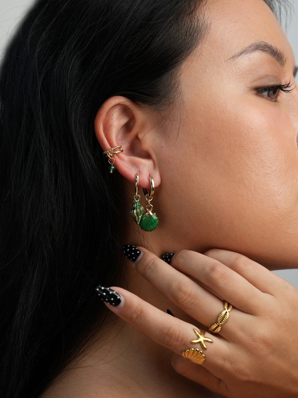 Muschel-Seestern-Ohrhänger, vierteiliges Set