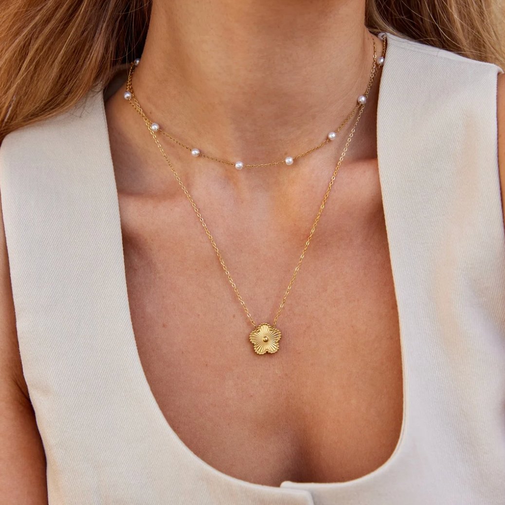 Gold Pearl Necklace