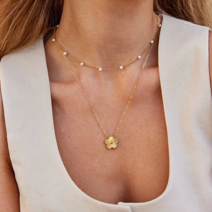 Gold Pearl Necklace