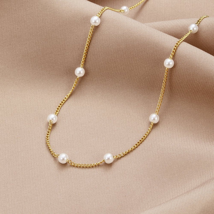 Gold Pearl Necklace