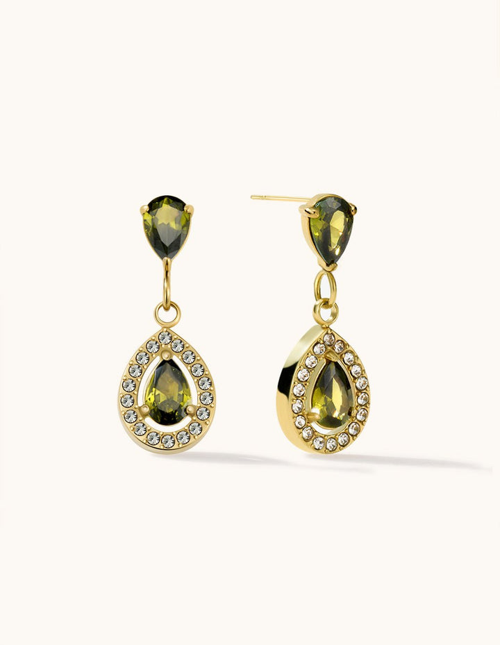 Olive Romantische Teardrop Ohrringe Gold