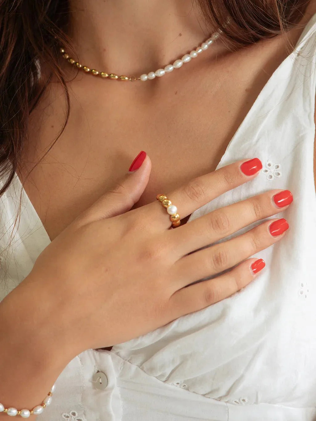 One Pearl Ring Gold