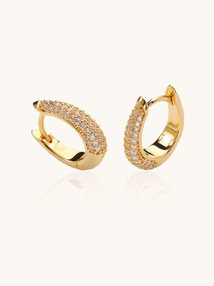 Oval Creolen Gold mit Zirkonia Steinen