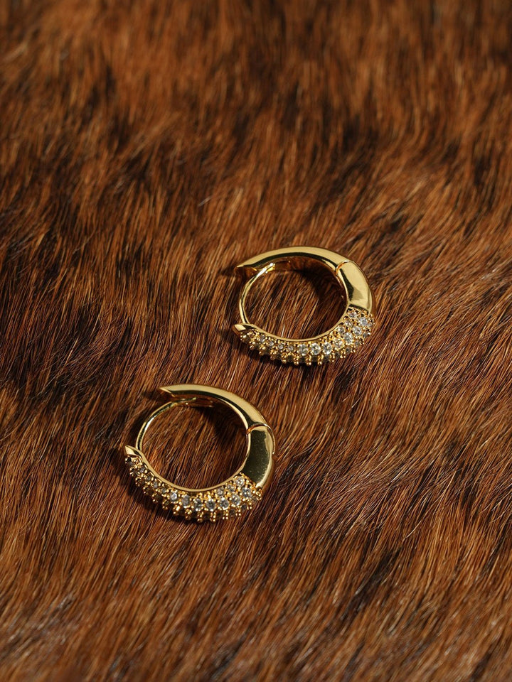 Oval Creolen Gold mit Zirkonia Steinen