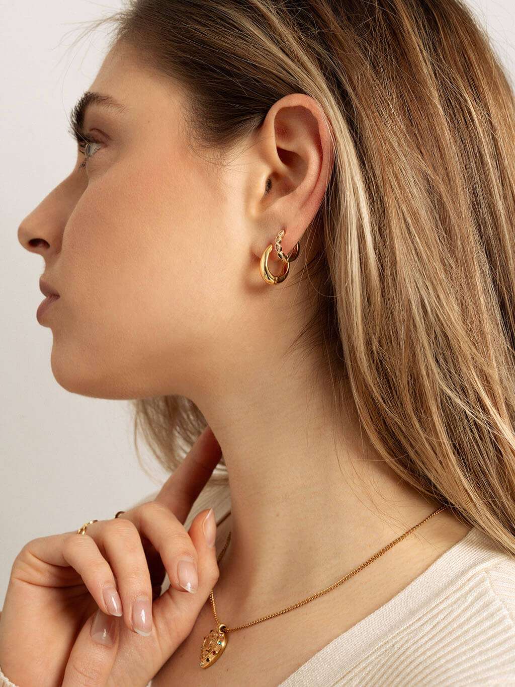 Oval Creolen Ohrringe Gold Silber