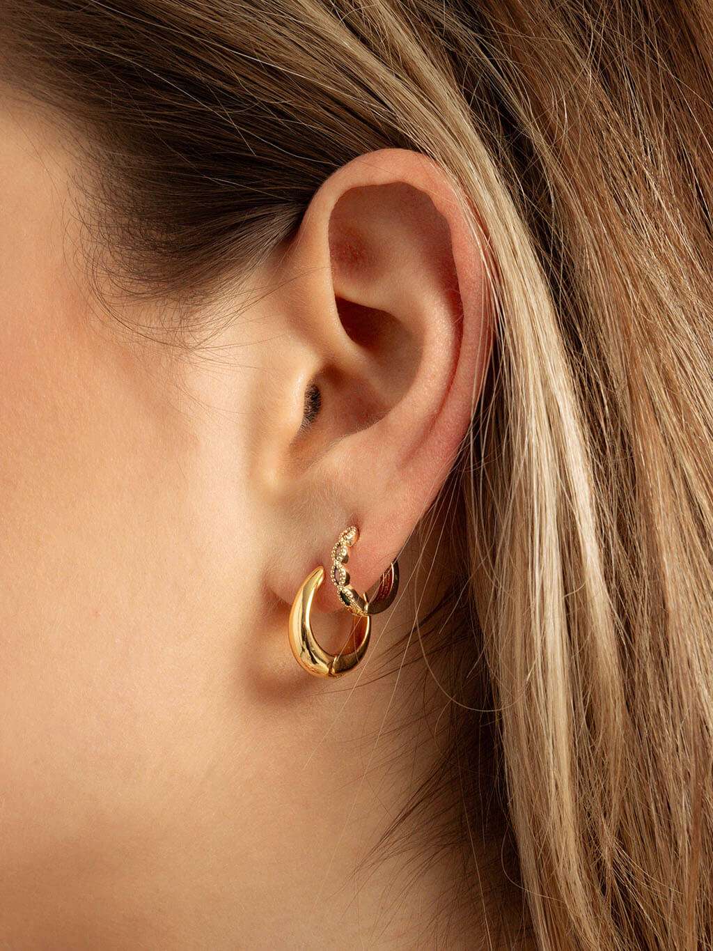 Oval Creolen Ohrringe Gold Silber