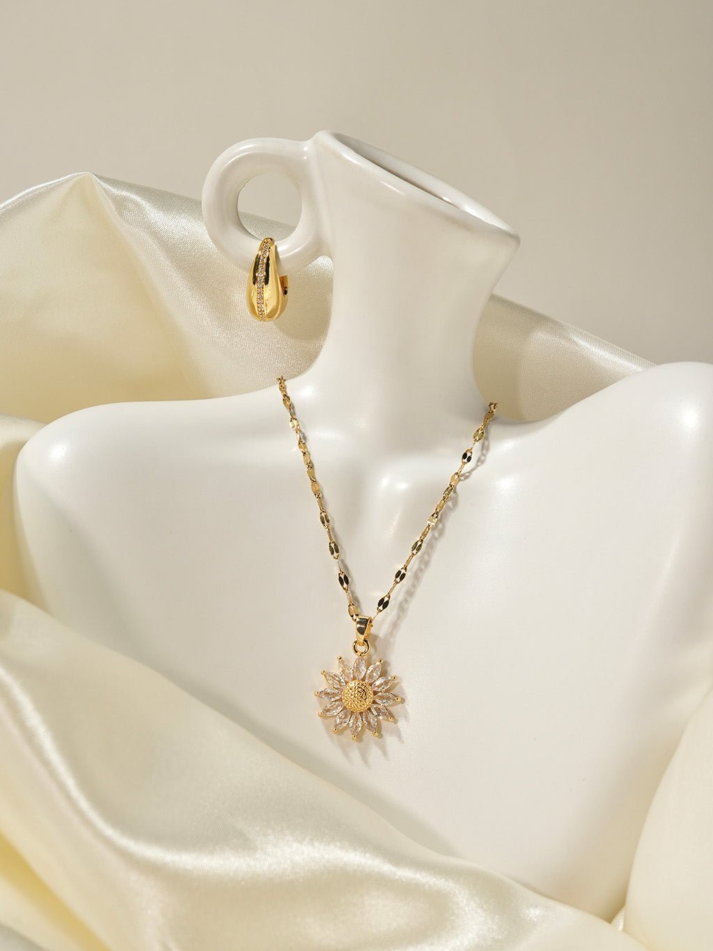 Sparkling Sunflower Kette Gold Necklace