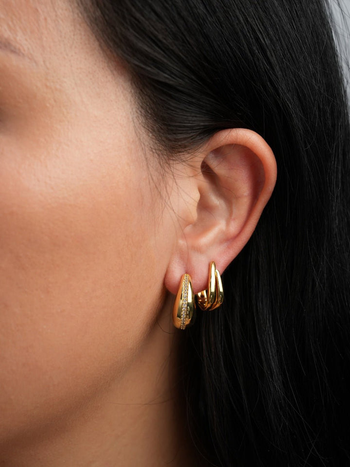 Ovale Hoops Ohrringe Gold Silber