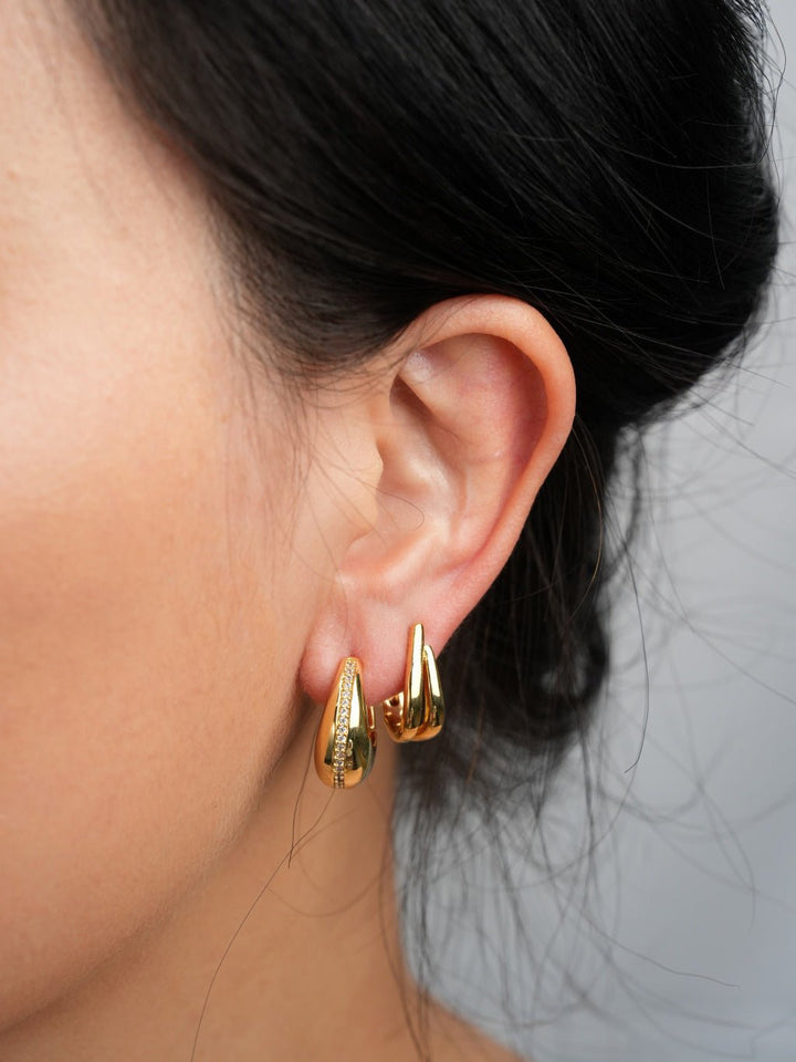 Ovale Hoops Ohrringe Gold Silber