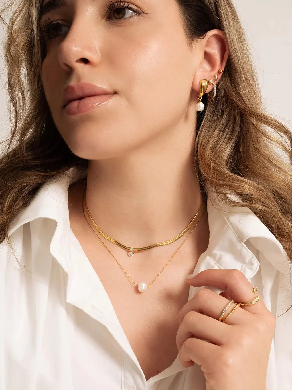 Pearl Drop Ohrringe Gold