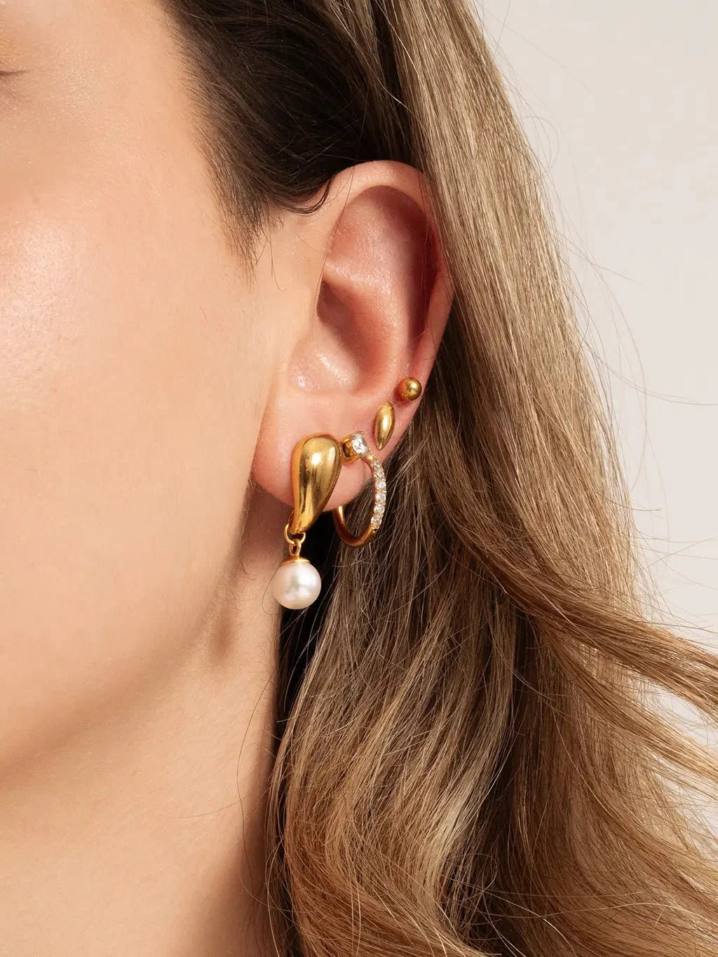 Pearl Drop Ohrringe Gold