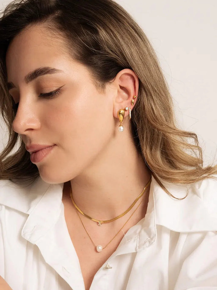 Pearl Drop Ohrringe Gold