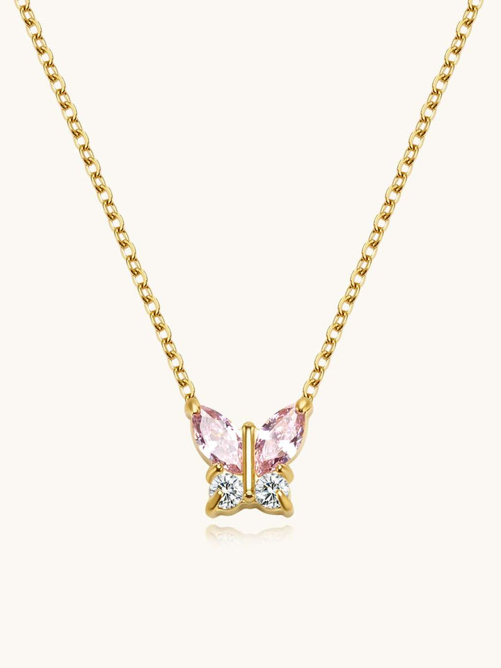 Pink Magical Butterfly Kette Gold