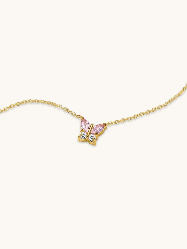 Pink Magical Butterfly Kette Gold