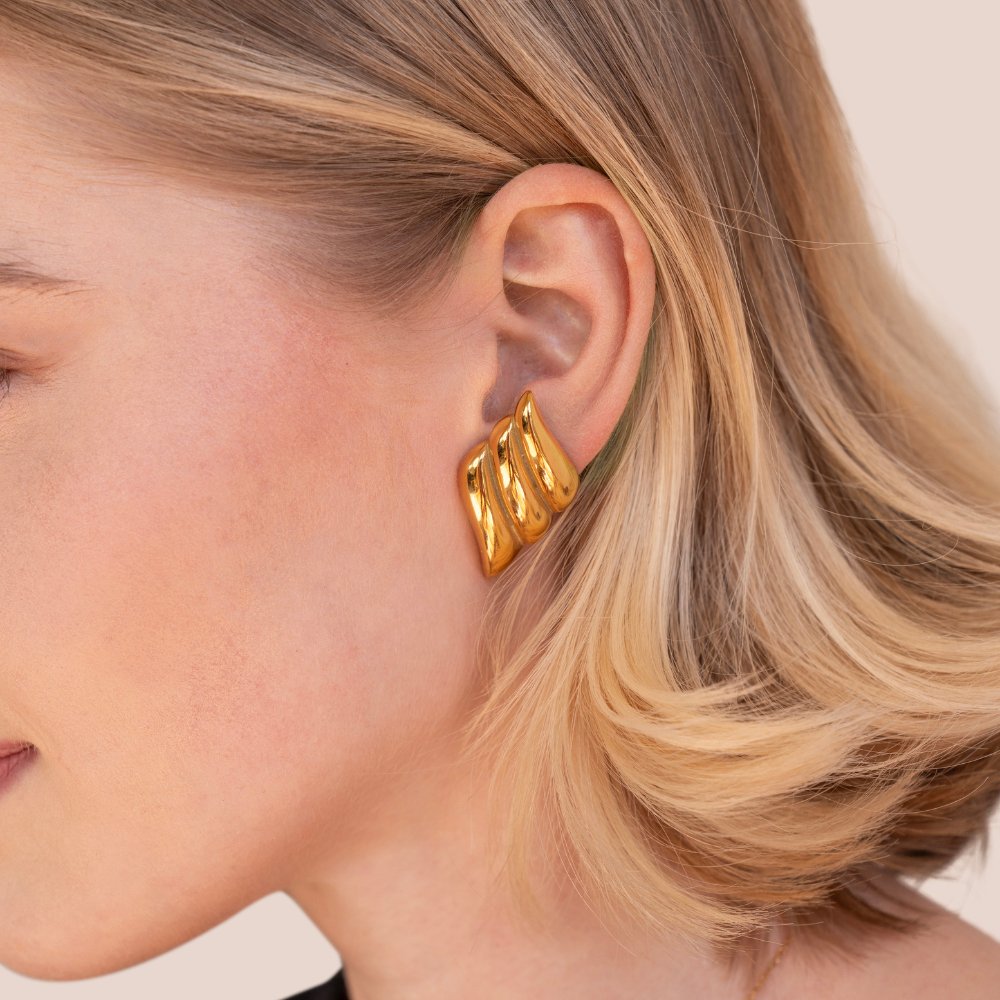 Rene chunky gold earrings