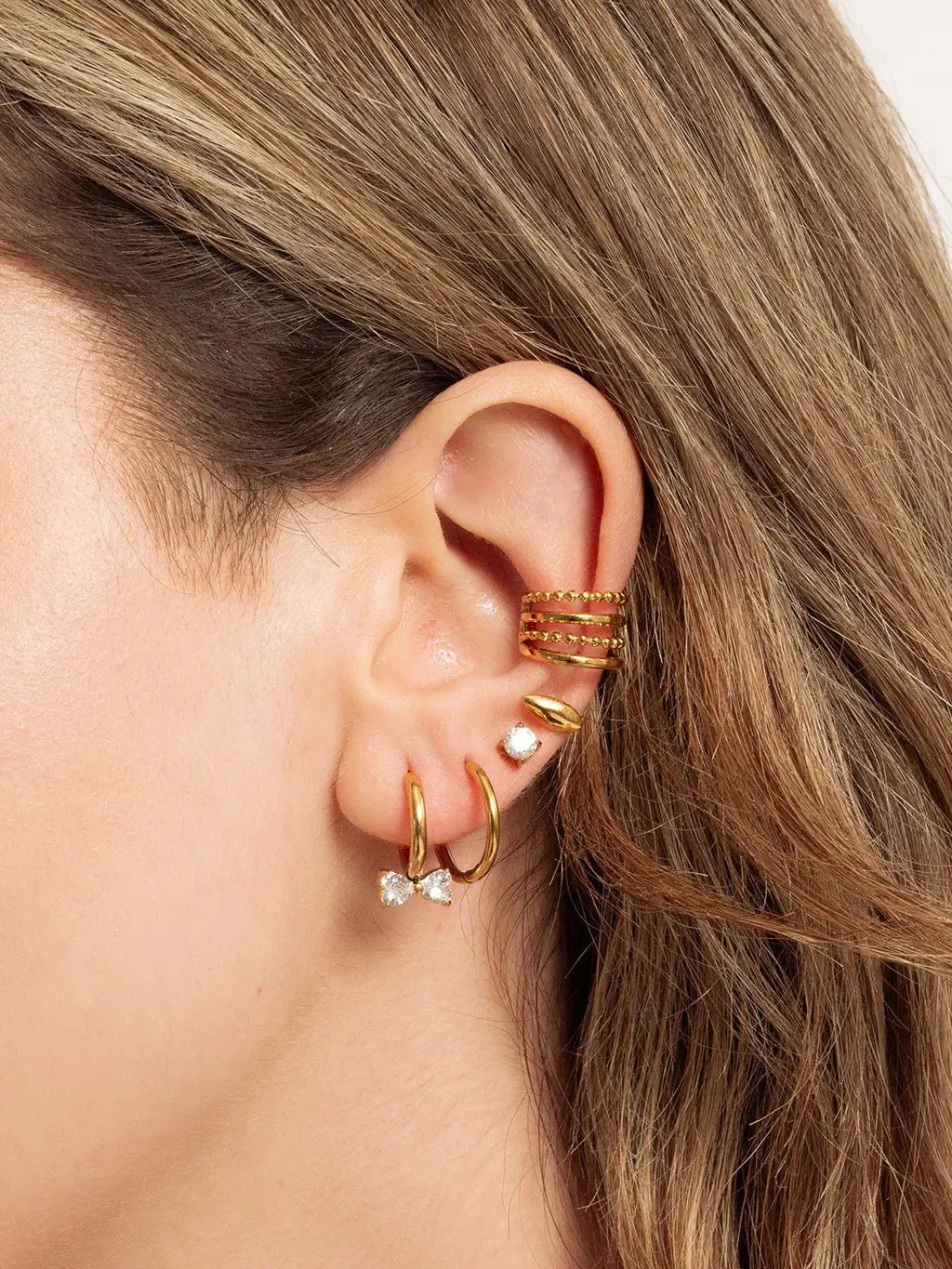 Simple Elegant Ohrstecker Gold 3mm