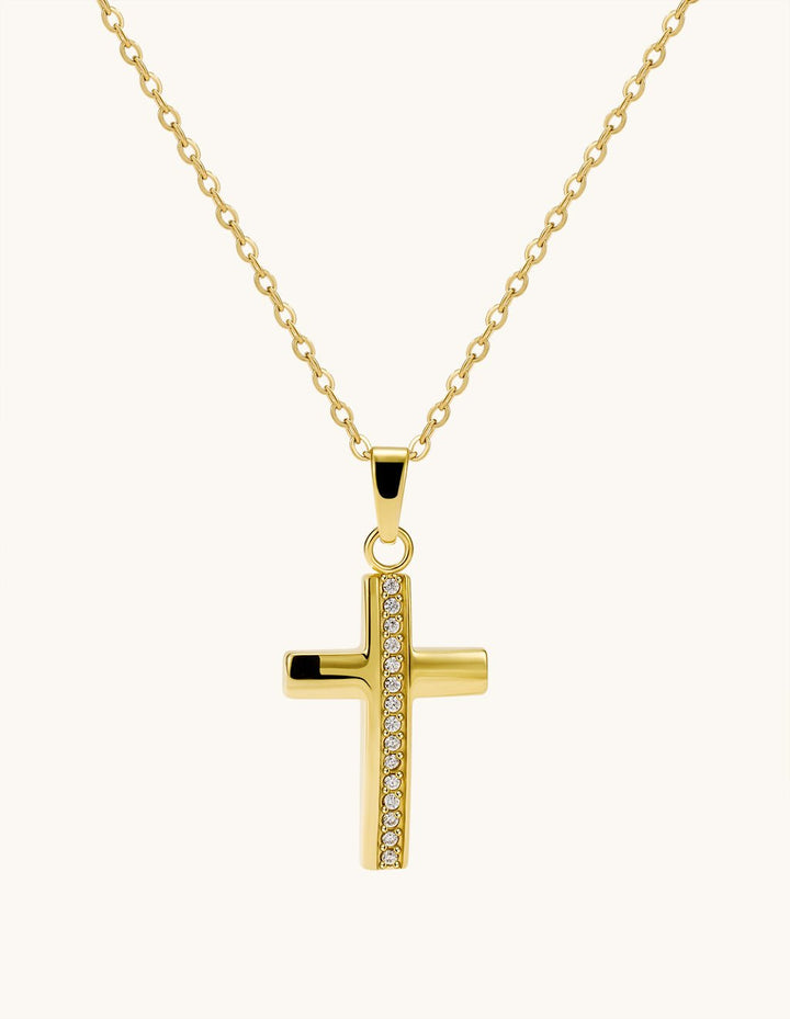Shiny Cross Kette Gold