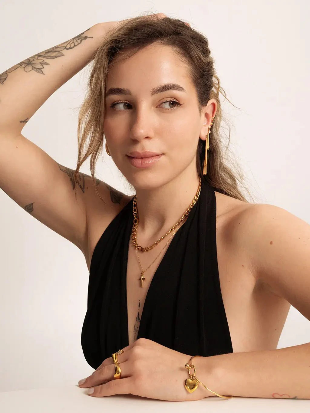 Shiny Cross Kette Gold