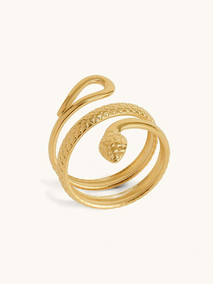 Simple Snake Ring Gold Silber