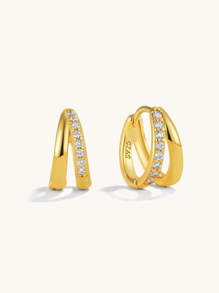 Single Glitter Hoop Ohrringe Gold & Silber 10mm